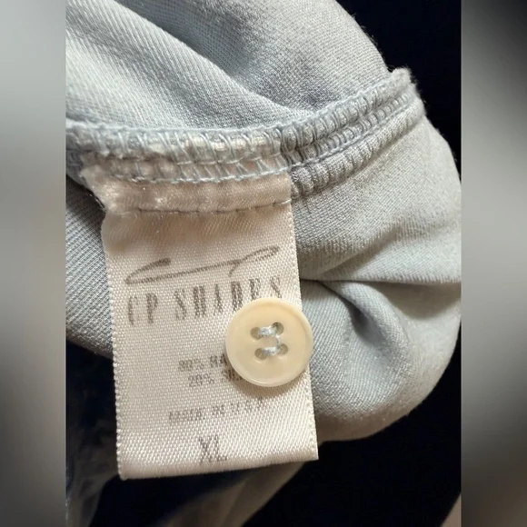 CP Shades Women light blue Velvet Button-Up Shirt XL  Silk Blend Long Sleeve USA - Picture 11 of 11